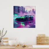 Hyper Car dans Neon et Smoke Wall Art Poster (Cuisine)