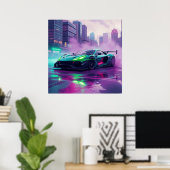 Hyper Car dans Neon et Smoke Wall Art Poster (Bureau à domicile)