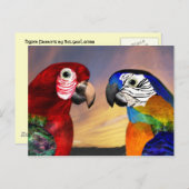 HYPER DELEN / RODE EN BLAUWE ARA BRIEFKAART (Voorkant / Achterkant)