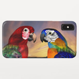 HYPER DELEN/RODE EN BLAUWE ARA iPhone XS MAX HOESJE