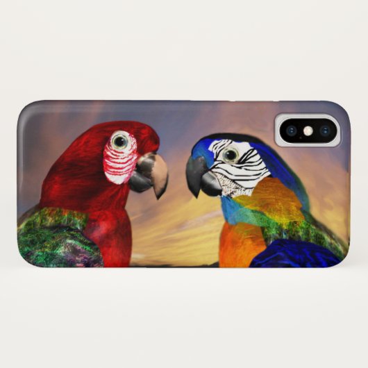 HYPER DELEN/RODE EN BLAUWE ARA Case-Mate iPhone CASE (Achterkant (horizontaal))