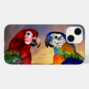 HYPER DELEN/RODE EN BLAUWE ARA Case-Mate iPhone 14 HOESJE