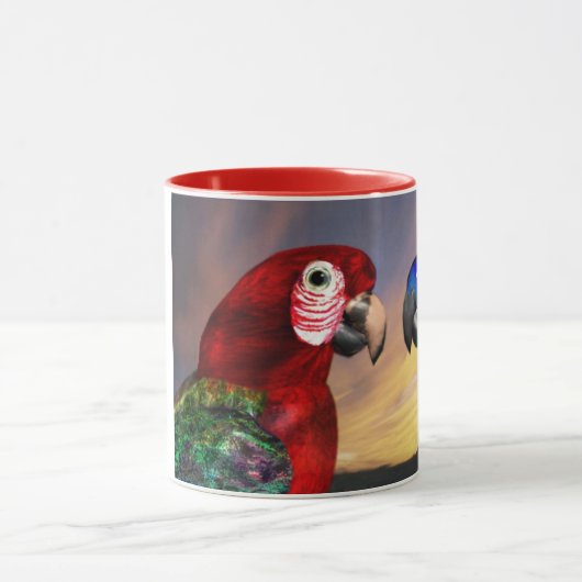 HYPER DELEN / RODE EN BLAUWE ARA MOK (Midden)