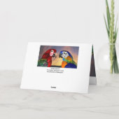 HYPER DELEN / RODE EN BLAUWE ARA Valentijnsdag Feestdagen Kaart (Achterkant)