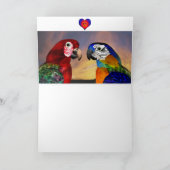 HYPER DELEN / RODE EN BLAUWE ARA Valentijnsdag Feestdagen Kaart (Binnen)