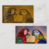 HYPER DELEN / RODE EN BLAUWE ARA VISITEKAARTJE (Voorkant / Achterkant)