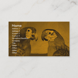 HYPER DELEN / RODE EN BLAUWE ARA VISITEKAARTJE