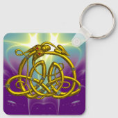 HYPER DRAGON Gold Celtic Knoopjes met edelstenen Sleutelhanger (Achterkant)