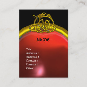 HYPER DRAGON RUBY MONOGRAM red black yellow Visitekaartje