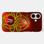 HYPER DRAGONS, GOLD CELTIC KNOPT Red Ruby Monogram Case-Mate iPhone Case (Achterkant (horizontaal))