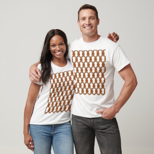 Hyper, Energetisch, Funny Rudolph Pattern Kerstmis T-shirt (Unisex)