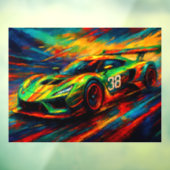 hyper gestileerde raceauto raamsticker (Vel 3)