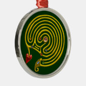 HYPER LABYRINTH-groen Metalen Ornament (Rechts)
