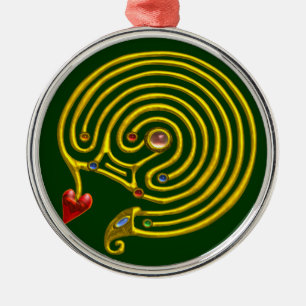 HYPER LABYRINTH-groen Metalen Ornament