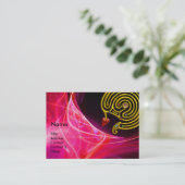 HYPER LABYRINTH IN PINK FUCHSIA RED LIGHT WAVES VISITEKAARTJE (Staand voorkant)