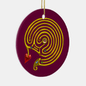 HYPER LABYRINTH wit en rood Keramisch Ornament (Rechts)