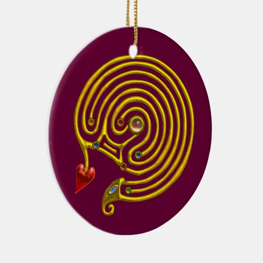 HYPER LABYRINTH wit en rood Keramisch Ornament (Rechts)