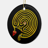 HYPER LABYRINTH zwart-wit Keramisch Ornament (Links)