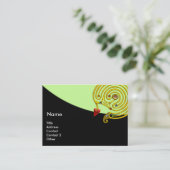 HYPER LABYRINTH, zwart-wit rood groen Visitekaartje (Staand voorkant)