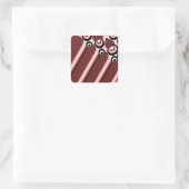 Hyper modern abstract design maroon vierkante sticker (Tas)