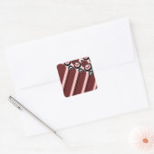 Hyper modern abstract design maroon vierkante sticker (Envelop)