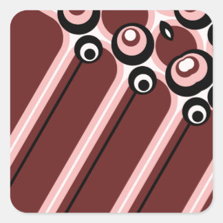Hyper modern abstract design maroon vierkante sticker