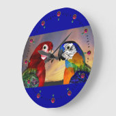 HYPER PAPEGAAIEN / RODE EN BLAUWE ARA GROTE KLOK (Hoek)