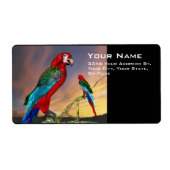 HYPER PARROTS/BLAUWE ARA ETIKET (Voorkant)