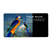 HYPER PARROTS/BLAUWE ARA ETIKET (Voorkant)