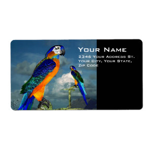 HYPER PARROTS/BLAUWE ARA ETIKET