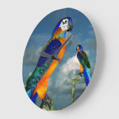 HYPER PARROTS/BLAUWE ARA GROTE KLOK (Hoek)