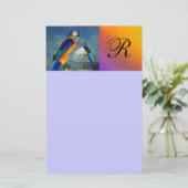 HYPER PARROTS/BLUE ARA MONOGRAM BRIEFPAPIER (Staand voorkant)