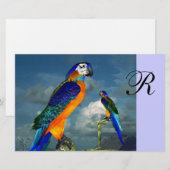 HYPER PARROTS/BLUE ARA MONOGRAM BRIEFPAPIER (Voorkant / Achterkant)