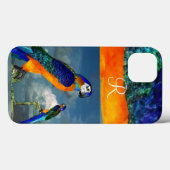 HYPER PARROTS/BLUE ARA MONOGRAM Case-Mate iPhone CASE (Achterkant (horizontaal))