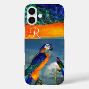 HYPER PARROTS/BLUE ARA MONOGRAM iPhone 16 PLUS HOESJE