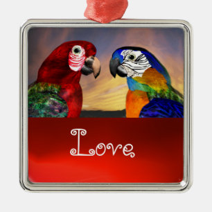 HYPER PARROTS/BLUE EN RED ARA Ruby Love Metalen Ornament