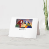 HYPER PARROTS/RED EN BLUE ARA Happy Birthday Kaart (Achterkant)