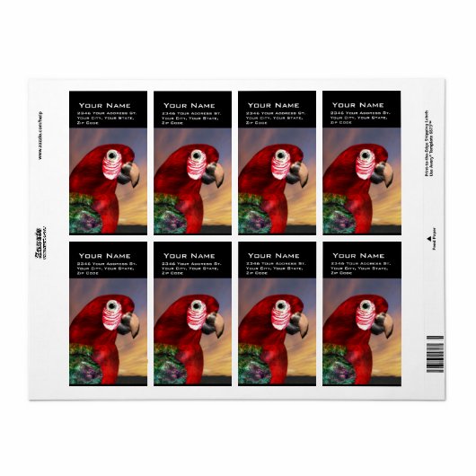 HYPER PARROTS/RODE ARA ETIKET (Full Sheet)