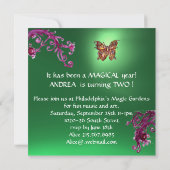 HYPER PARROTS/Second Birthday Party, Jade Green Kaart (Achterkant)