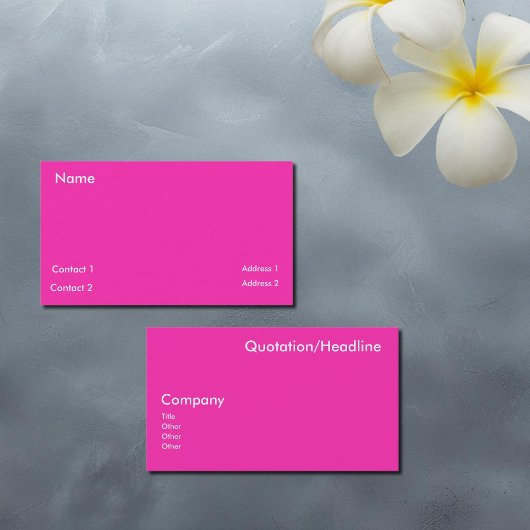 Hyper Roze Visitekaartje