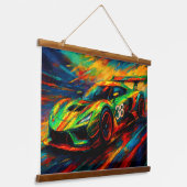 hyper stylized racing car hangend wandkleed (Gebogen)