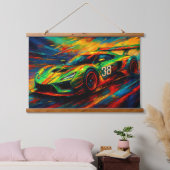 hyper stylized racing car hangend wandkleed (Slaapkamer)