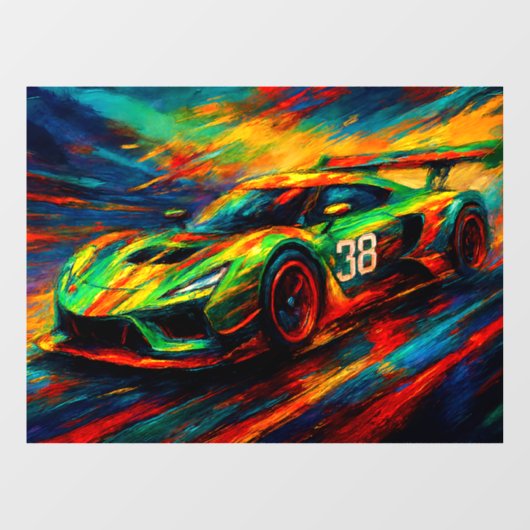 hyper stylized racing car raamsticker (Vel)