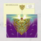 HYPER VALENTIJN / Gold Celtic Heart Feestdagenkaart (Voorkant / Achterkant)