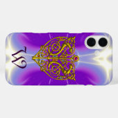HYPER VALENTIJN GOLD CELTIC HEART MONOGRAM Paars Case-Mate iPhone Case (Achterkant (horizontaal))