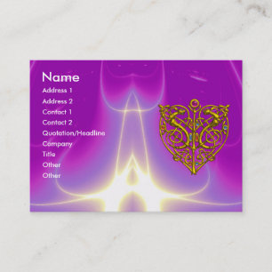 HYPER VALENTIJN, GOLD CELTIC HEART Paars Roze Visitekaartje