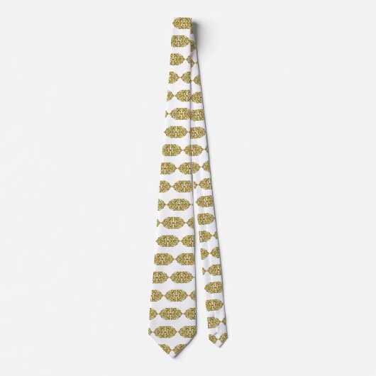 HYPER VALENTIJN / GOLD CELTIC HEART white Stropdas (Voorkant)