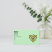 HYPER VALENTIJN, GOLD CELTIC KNOT HEART JEWEL Gree Visitekaartje (Staand voorkant)