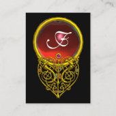 HYPER VALENTIJN GOLD HEART RED RUBY MONOGRAM, zwar Visitekaartje (Achterkant)