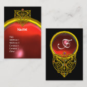 HYPER VALENTIJN GOLD HEART RED RUBY MONOGRAM, zwar Visitekaartje (Voorkant / Achterkant)